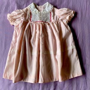 Pink polka dot poof dress